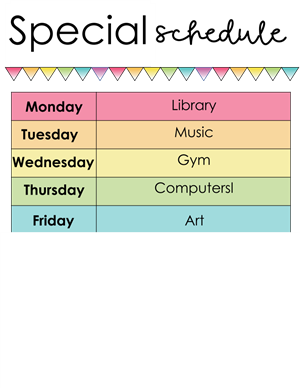 Special Schedule